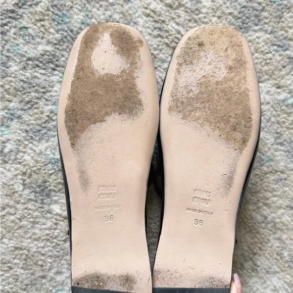 Miu Miu Black Patent Leather T-Strap ballet Flats - Picture 4 of 6